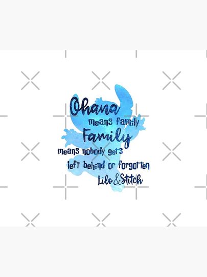 Ohana Means Family Throw Blanket