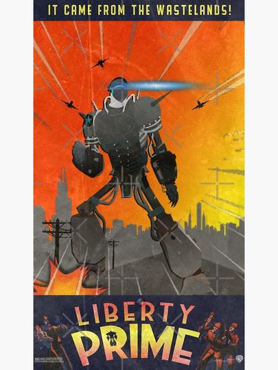 Liberty Prime (retro) Premium Matte Vertical Poster