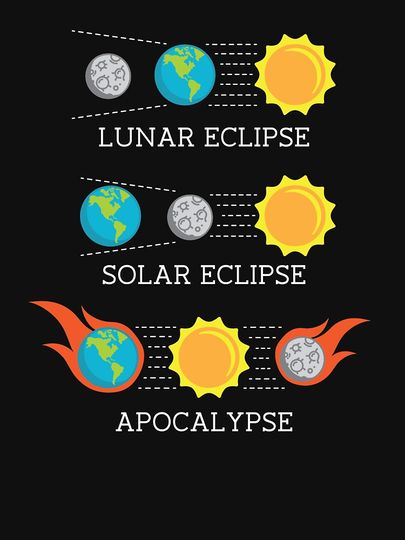 Solar Eclipse Lunar Eclipse Apocalypse Funny Joke Tank Top