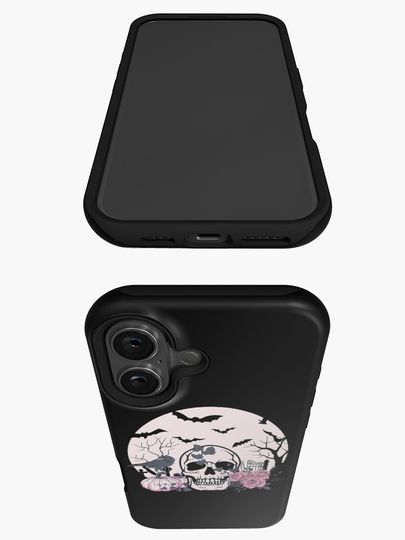 Skull Roses Pumpkins Halloween iPhone Case