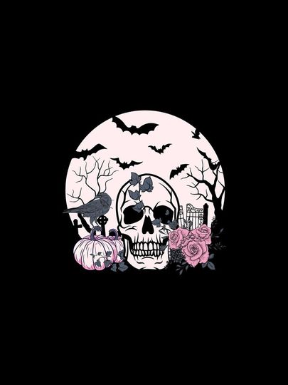 Skull Roses Pumpkins Halloween iPhone Case