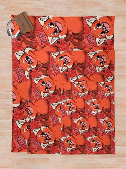TURNING RED FANART_CAOSDIBUJITOS Throw Blanket