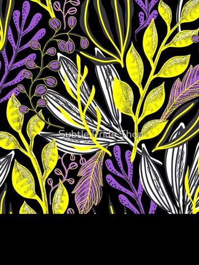 Plants Background Non-binary. Nonbinary Pride Oversized T-Shirt