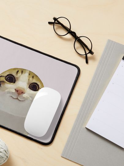 Smiling Cat Meme Mouse Pad