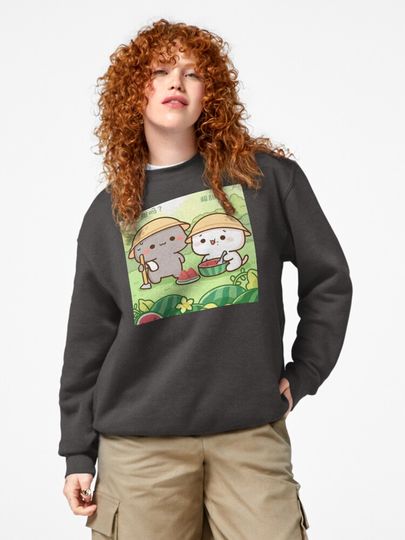 Bubu And Dudu Go Picnic Eat Watermelon Pullover Sweatshirt