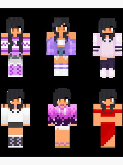Aphmau Minecraft Skins Sticker Pack Mystreet Premium Matte Vertical Poster