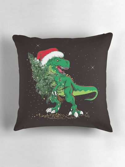 Merry Dinomas Pillow
