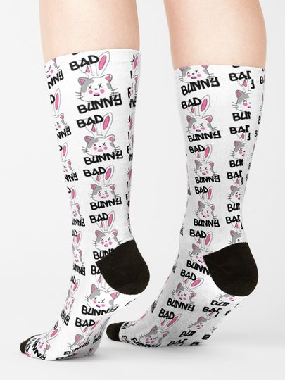 Bad Bunny Dodgers Funny Kawaii Bunny Cat    Socks