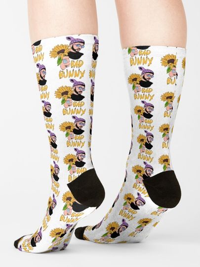 Bad Bunny Dodgers , Bad Bunny sunflower    Socks