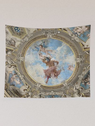 Ceiling of the rotunda of the painting gallery of the Chateau de Chantilly Tapestry