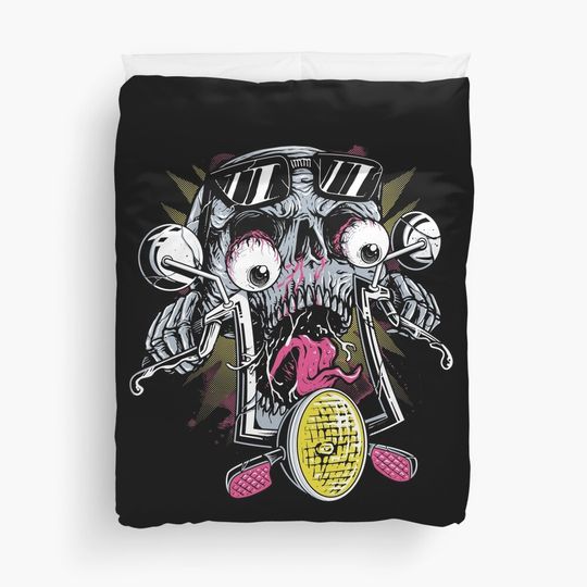 Skull Biker Duvet Cover