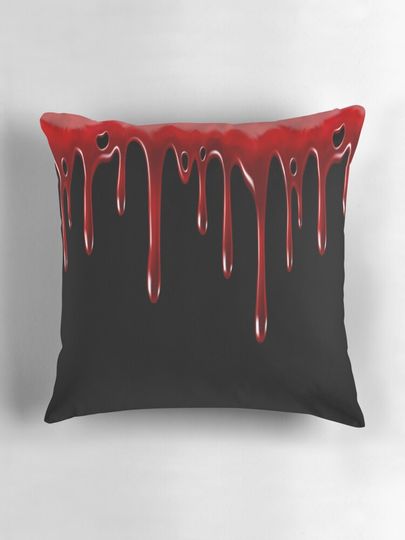 Blood Dripping Black Pillow