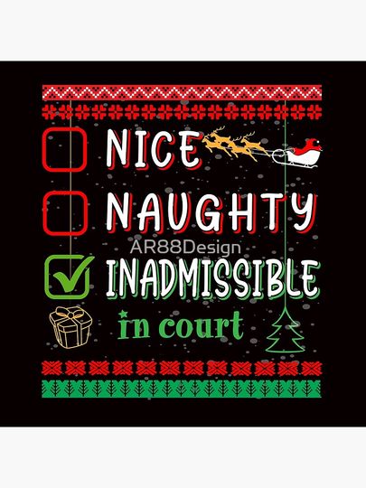 Nice Naughty Inadmissible in court Pillow