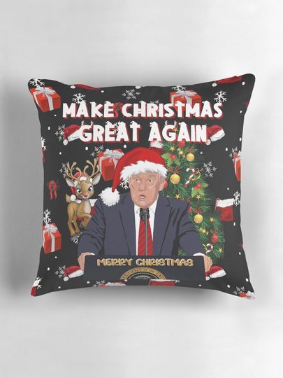 MAKE CHRISTMAS GREAT AGAIN, ANTI BIDEN, MAGA, TRUMP XMAS Pillow