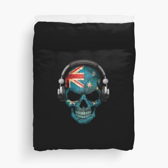 Dj Skull with Australian Flag Duvet Cover
