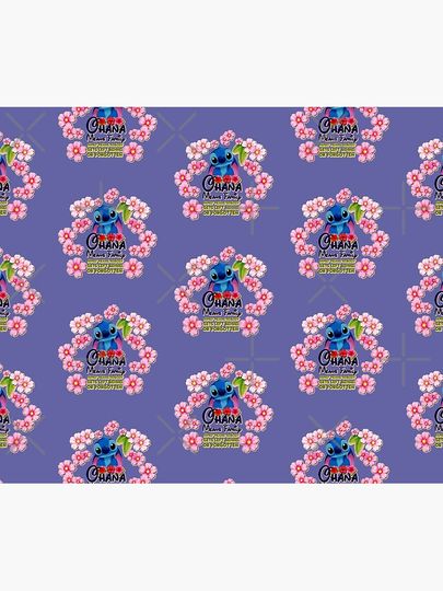 Ohana means family | Stitch | Very Peri Throw Blanket