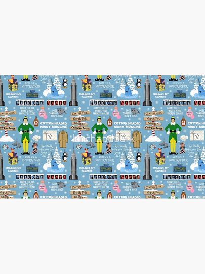 Buddy the Elf collage, Blue background Coffee Mug