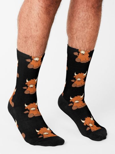 Scottish highland cattle - little cute calf Socks