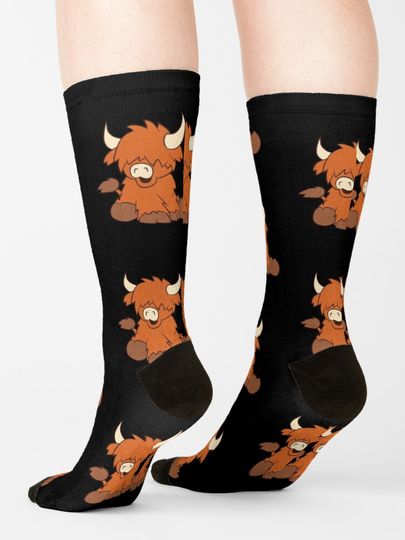Scottish highland cattle - little cute calf Socks