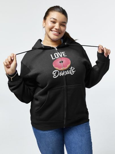 Love Donuts Unisex Zipped Hoodie
