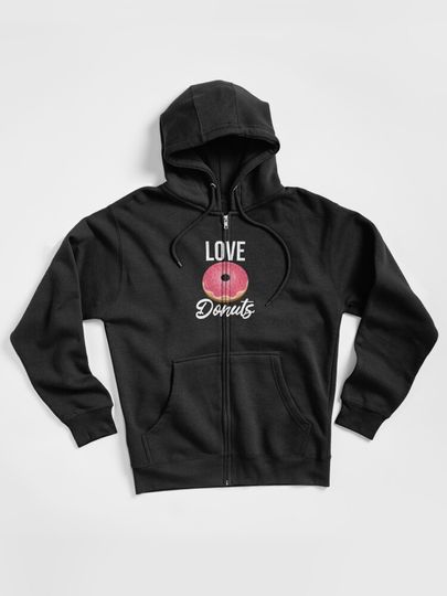 Love Donuts Unisex Zipped Hoodie