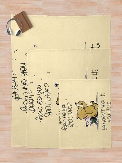 "How Do You Spell Love?" - Winnie the Pooh Quote Throw Blanket