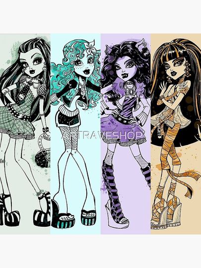 Monster High Sketch Premium Matte Vertical Poster