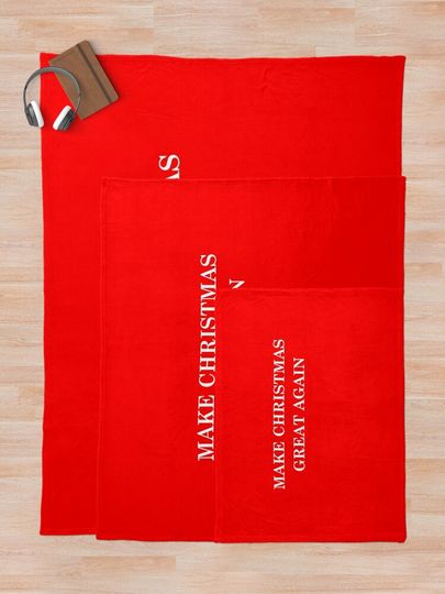 Make Christmas Great Again. Text Based Typography Design Throw Blanket