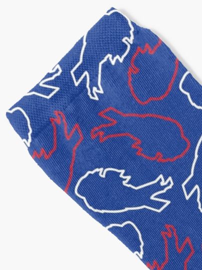 Bills Pattern, Blue Background Socks