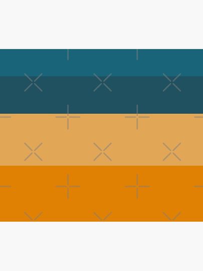 Blue to Orange Minimalist Color Block Stripes Pattern Shower Curtain