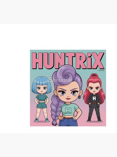 Minimalist Huntrix Portrait - Pastel Soft K-pop Wall Art Socks