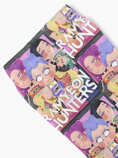 Huntrix Kpop Demon Hunters Ramyeon Watercolor  Socks
