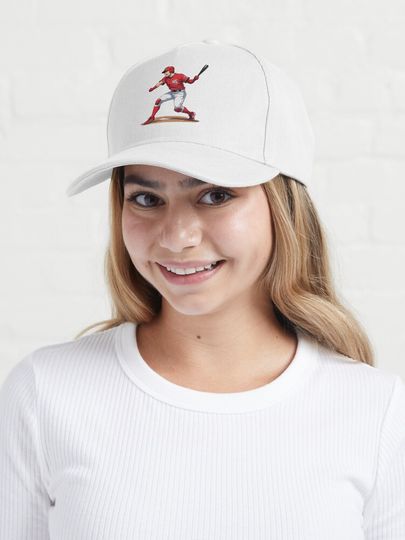 Red team Baseball Hitter  Cap
