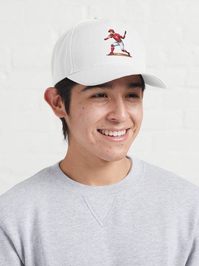 Red team Baseball Hitter  Cap