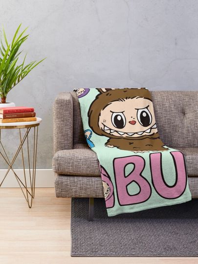 Cute Labubu Throw Blanket, Gift for Kids, Cute Gift
