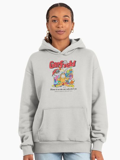 Garfield Blame It On The Cat Why Don't Ya Vintage Premium Hoodie