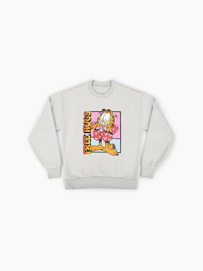 Garfield Valentine's Day Free Hugs Retro Comic Pastel Panel Premium Sweatshirt