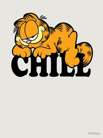 Garfield Vintage Retro Lazy Cat Bold Chill Logo Premium Hoodie