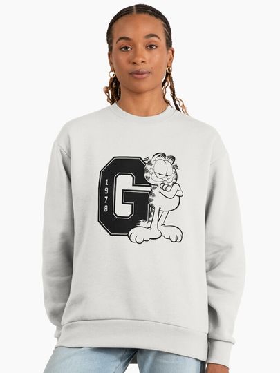 Garfield Retro Vintage Comic Collegiate 1978 Bold Logo Premium Sweatshirt