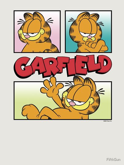 Garfield Multiple Poses Stacked Colorful Panels Logo Premium Sweatshirt
