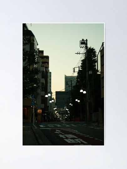 Japan Street at night Poster