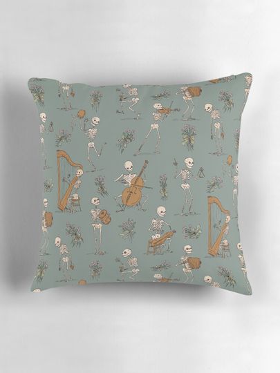 Skeleton orchestra Pillow