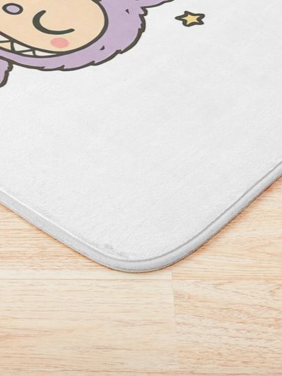 Sleeping Purple Labubu Under Moon and Stars Bath Mat, For Bathroom, For Kitchen