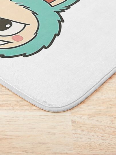 Angry Green Labubu Character Illustration Bath Mat, For Bathroom, For Kitchen