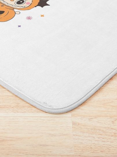 Halloween Pumpkin Labubu Character Illustration Bath Mat, For Bathroom, For Kitchen
