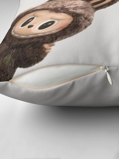 Brown Labubus Peaking  Pillow, Cute Labubu Pillows Gift, Gift for Fan