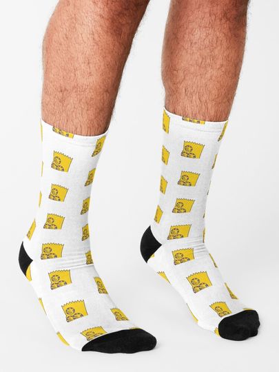 Trippy bart eyes Socks, Simpson Funny, Gift for Fan