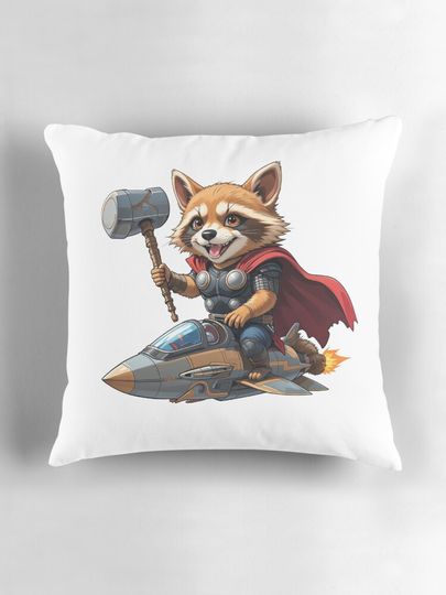 Corgi Avenger Corgi Thor Rocket: Heroic Intergalactic Duo Pillow