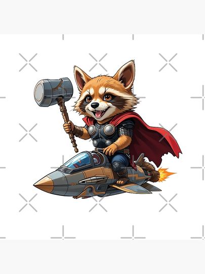 Corgi Avenger Corgi Thor Rocket: Heroic Intergalactic Duo Pillow