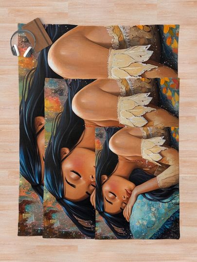 Sleeping Pocahontas Disney Princess Throw Blanket